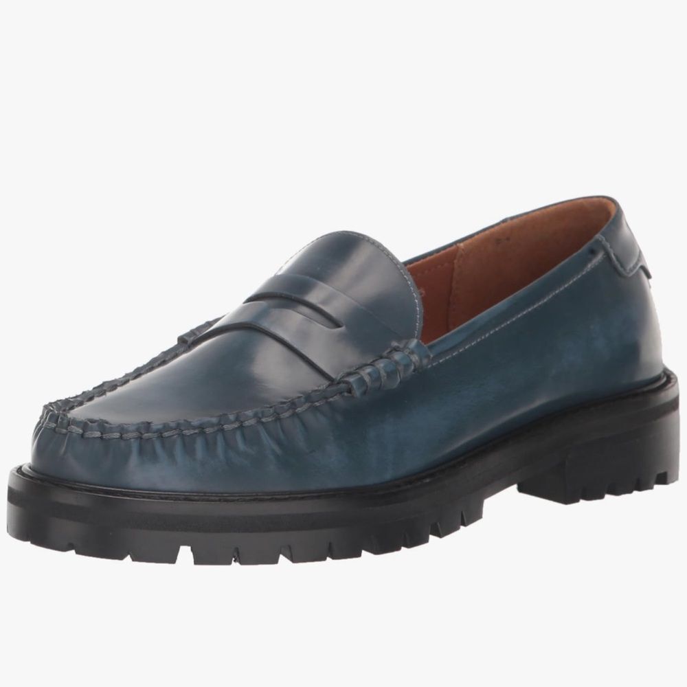 Steve Madden Blue Leather Penny Loafers